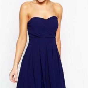 ASOS TFNC London strapless chiffon skater dress size small